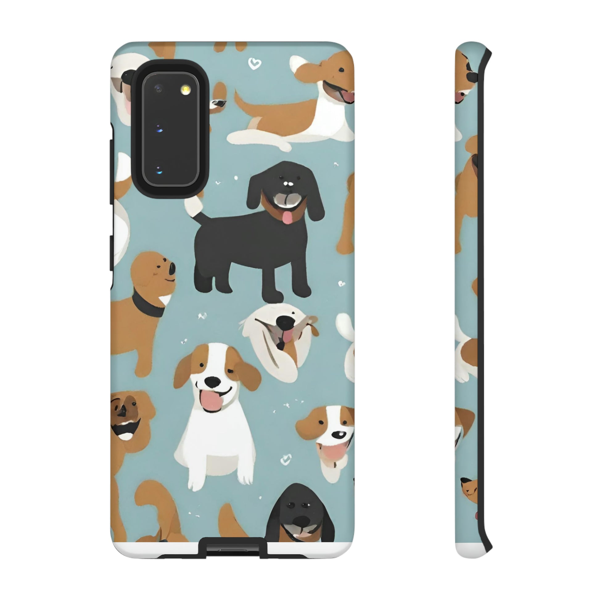 Sniffwagglendwalk™ Multi Dog Design Tough Phone Case. - Sniff Waggle And Walk