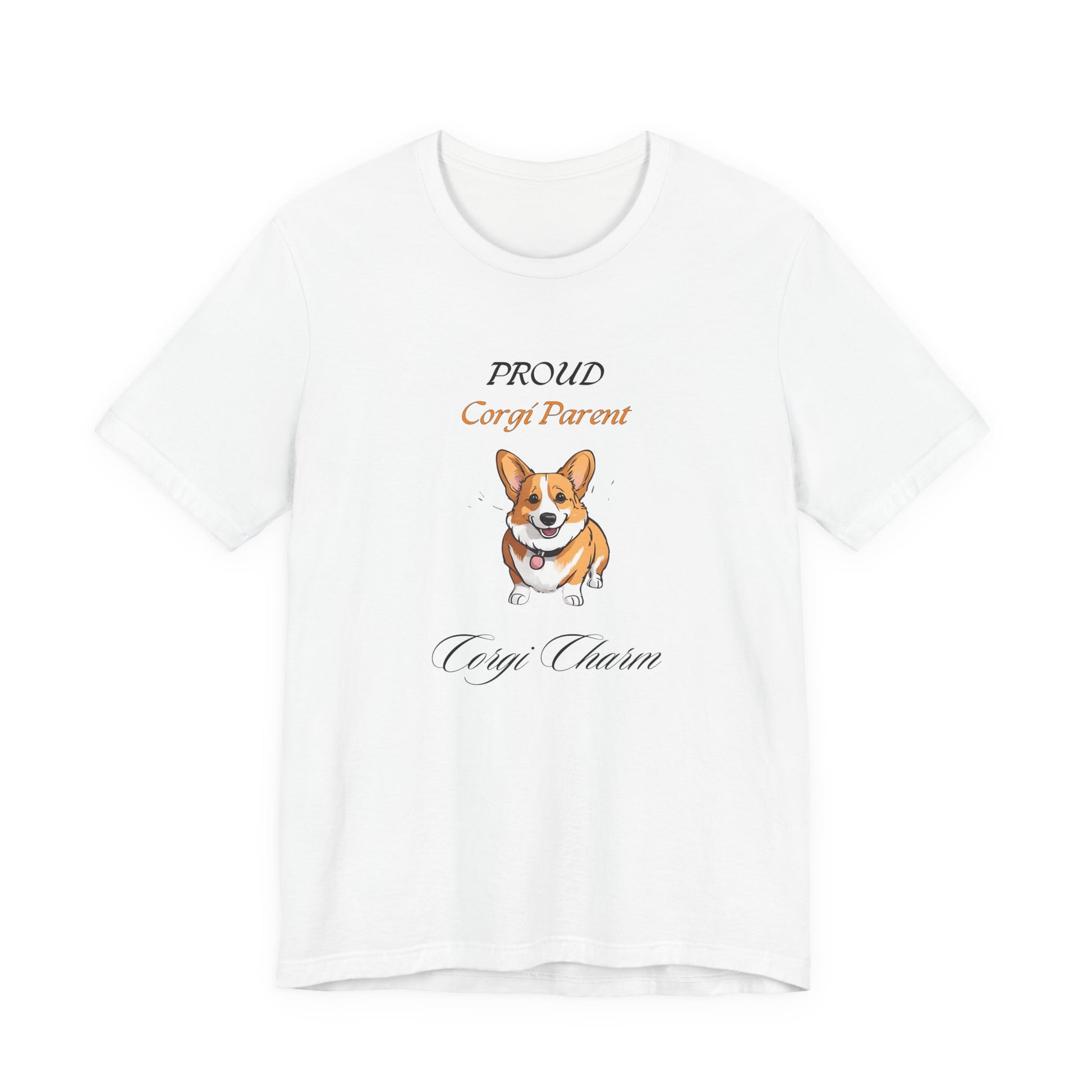 Proud Corgi Parent t-shirt in Yellow, front view