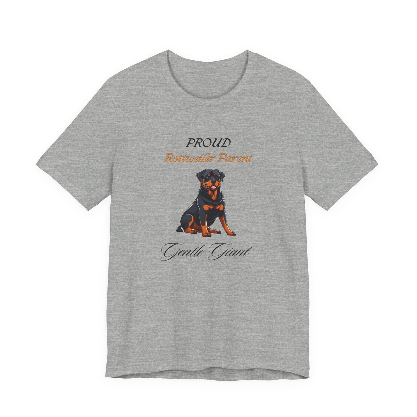 Proud Rottweiler Parent t-shirt in Athletic Heather, front view