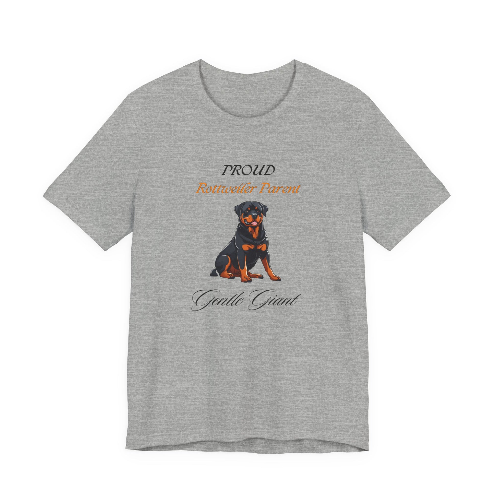 Proud Rottweiler Parent t-shirt in Athletic Heather, front view