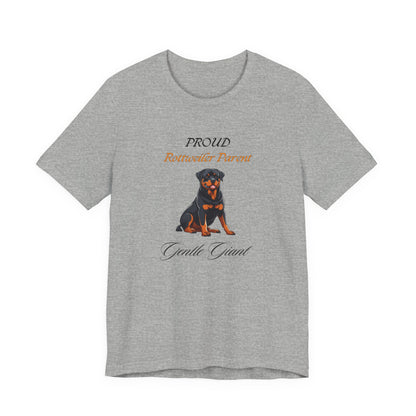 Proud Rottweiler Parent t-shirt in Athletic Heather, front view
