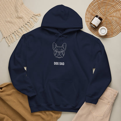 Dark heather French Bulldog Dog Dad hoodie for Frenchie owners