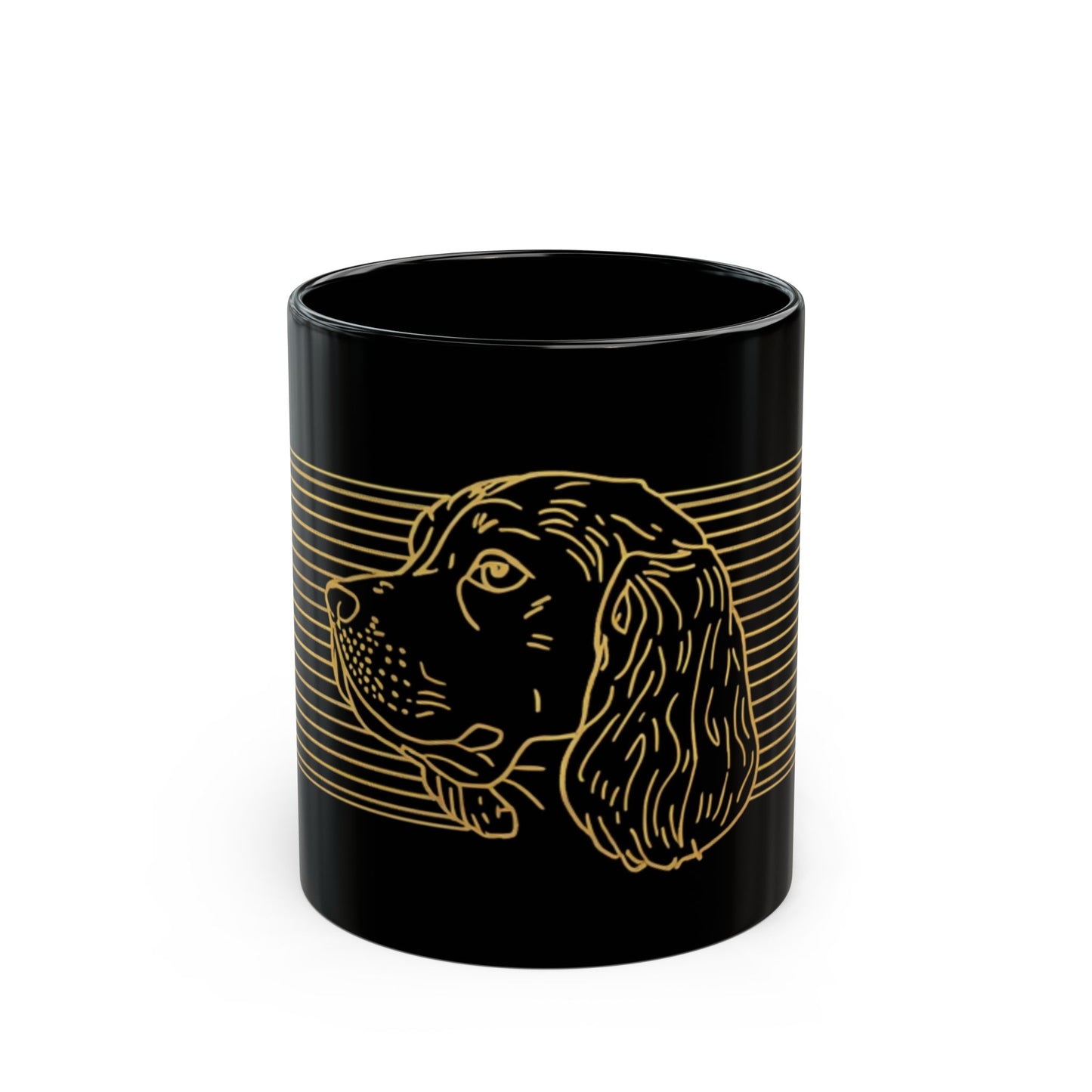cocker Spaniel Outline Black Mug — Elegant Dog Lover Coffee Cup (11oz/15oz)