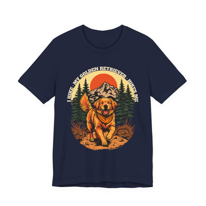 Golden Retriever hiking dog lover gift tee — SniffWaggleNWalk
