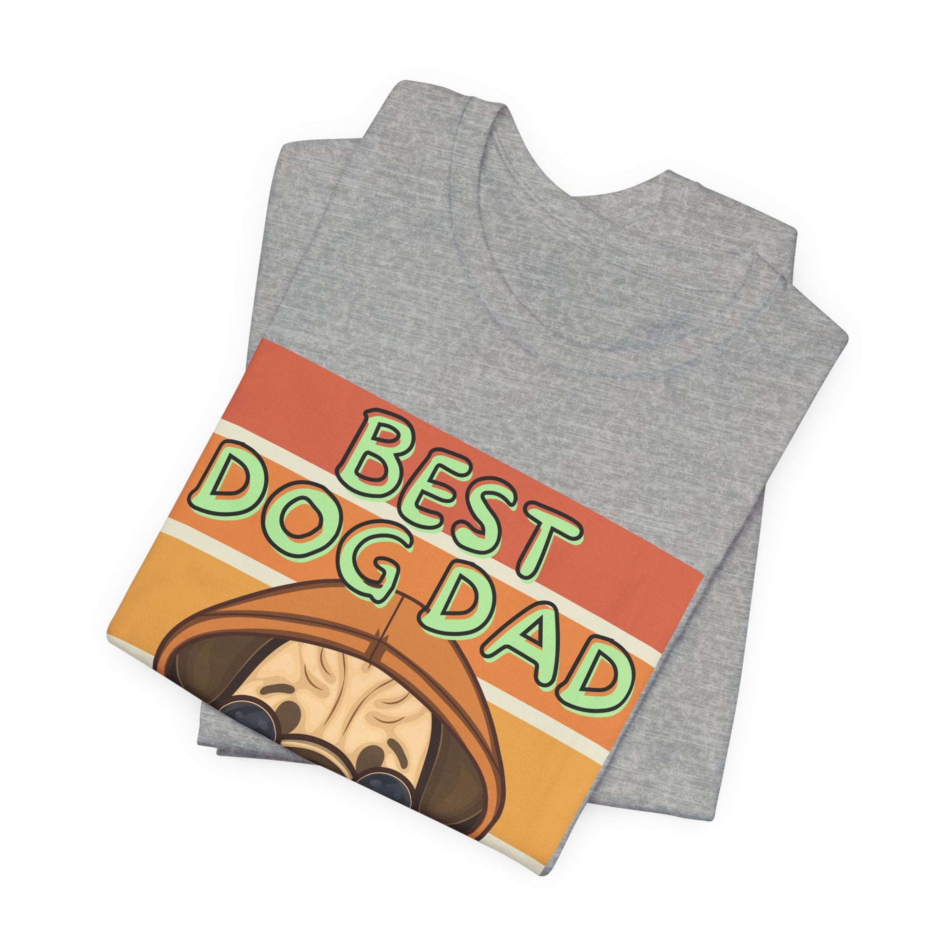 Best Dog Dad Ever T-Shirt — retro pug tee detail