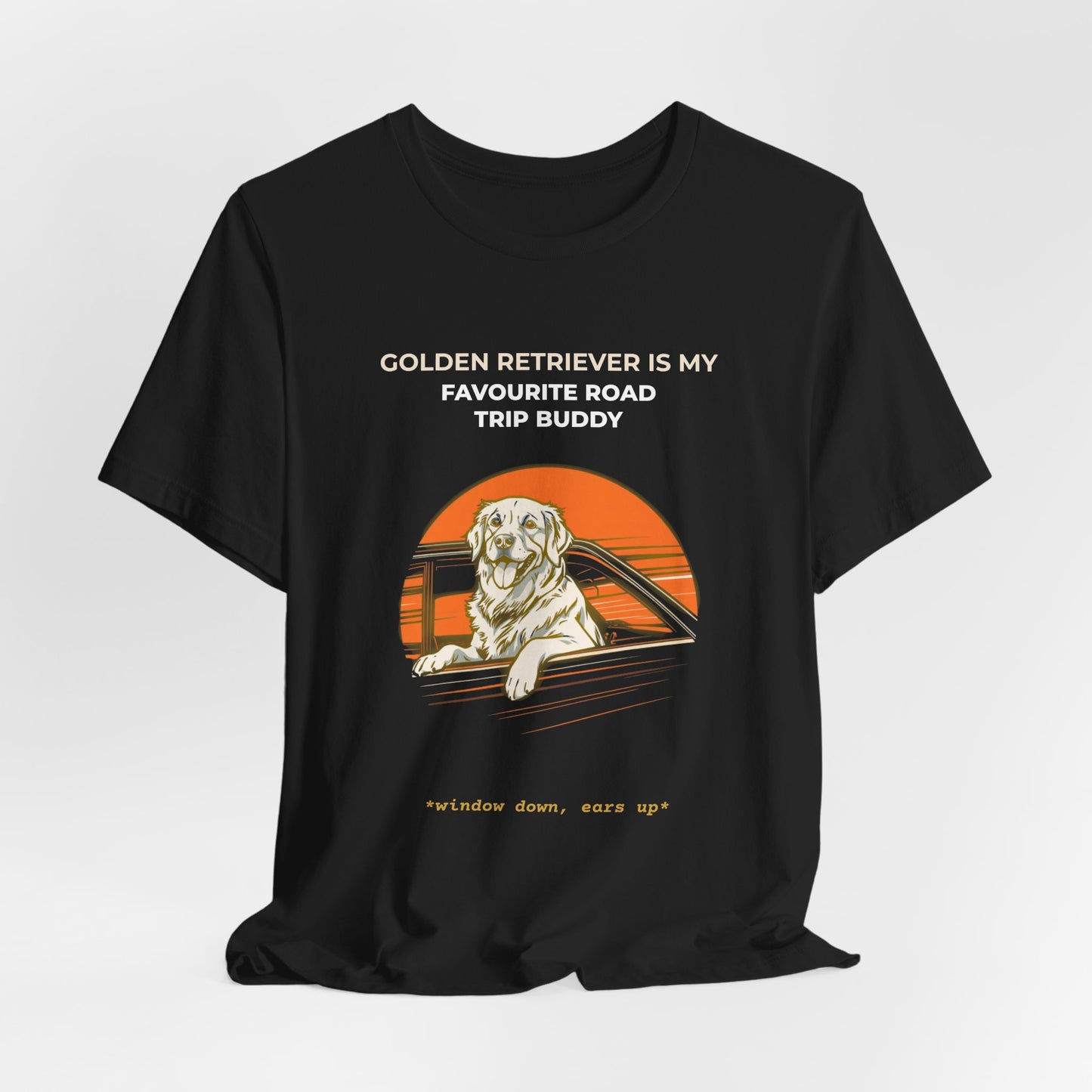 Golden Retriever Road Trip T-Shirt — "Golden Retriever Is My Favourite Road Trip Buddy"