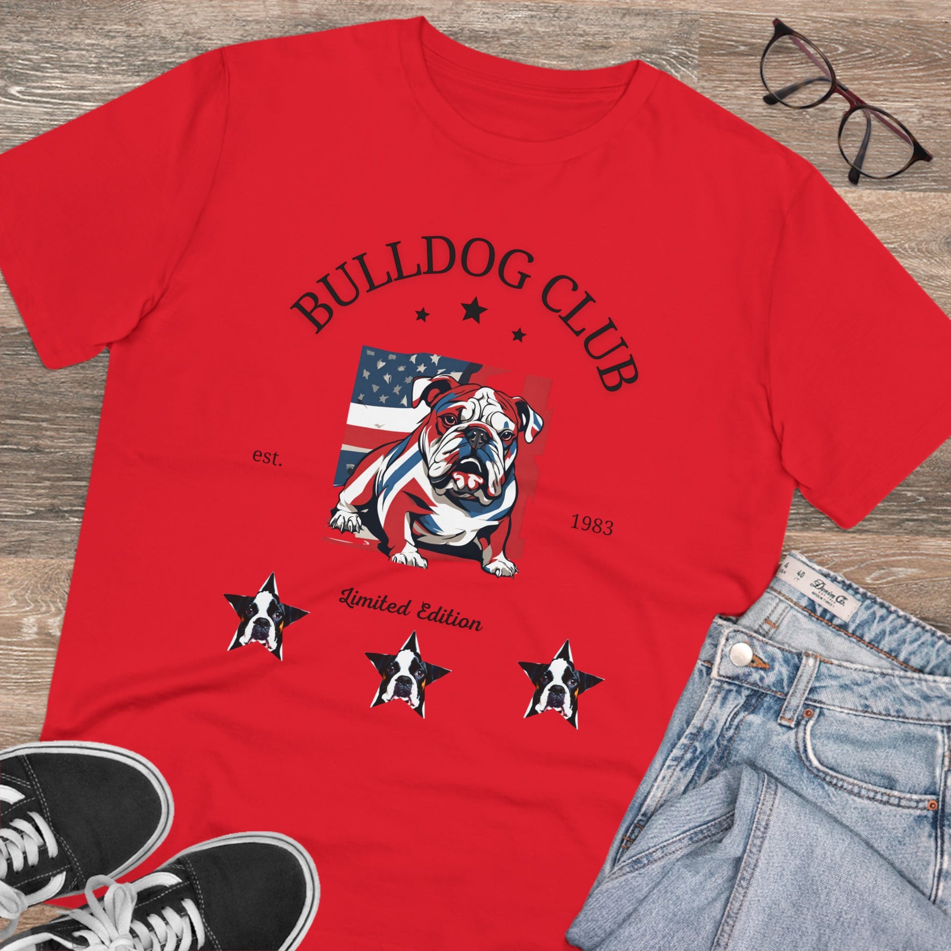 "BULLDOG CLUB" Organic Creator T-shirt - Unisex by Sniff, Waggle, and Walk™ - Sniff Waggle And Walk