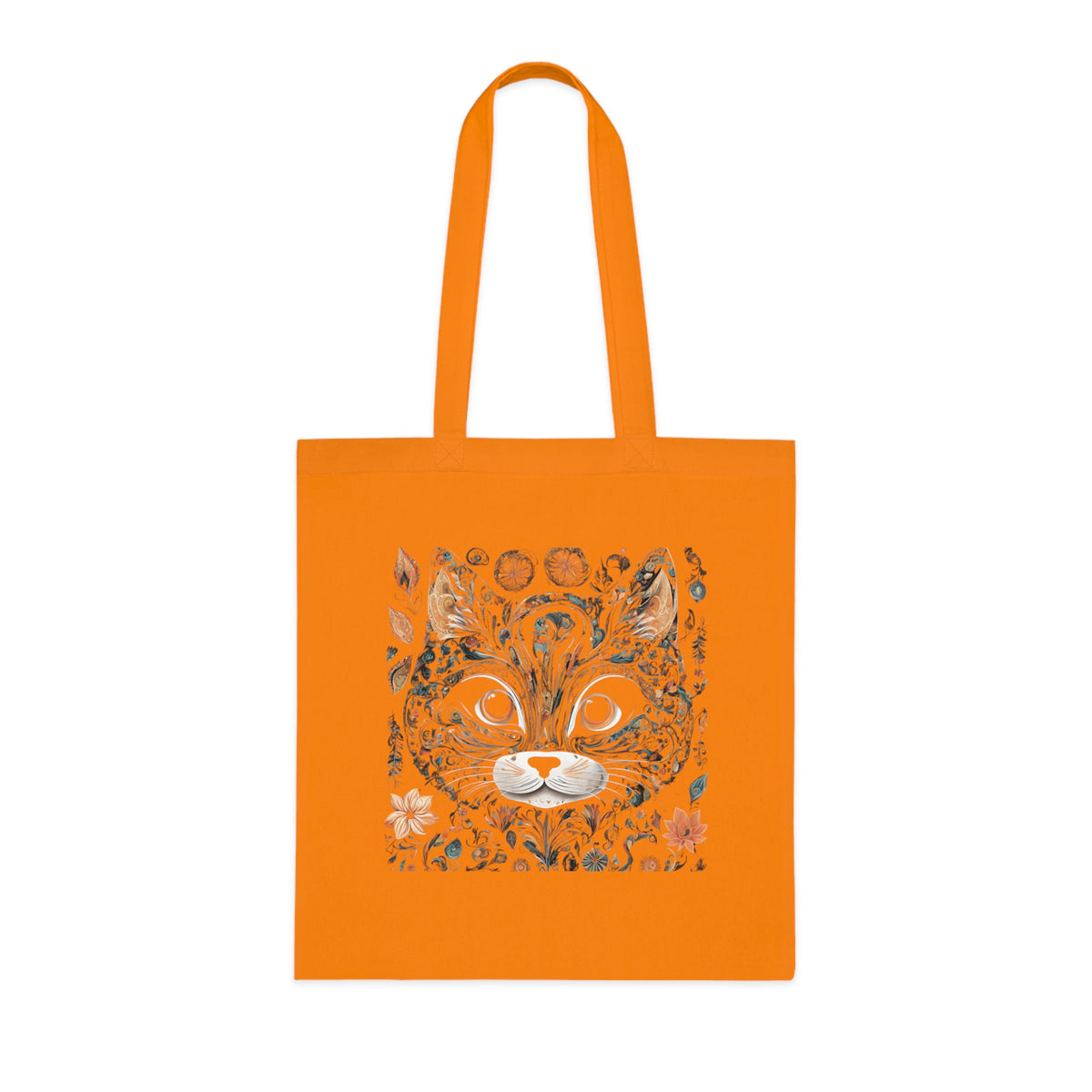 Transparent cat design tote bag — close-up of outline illustration and layer detail