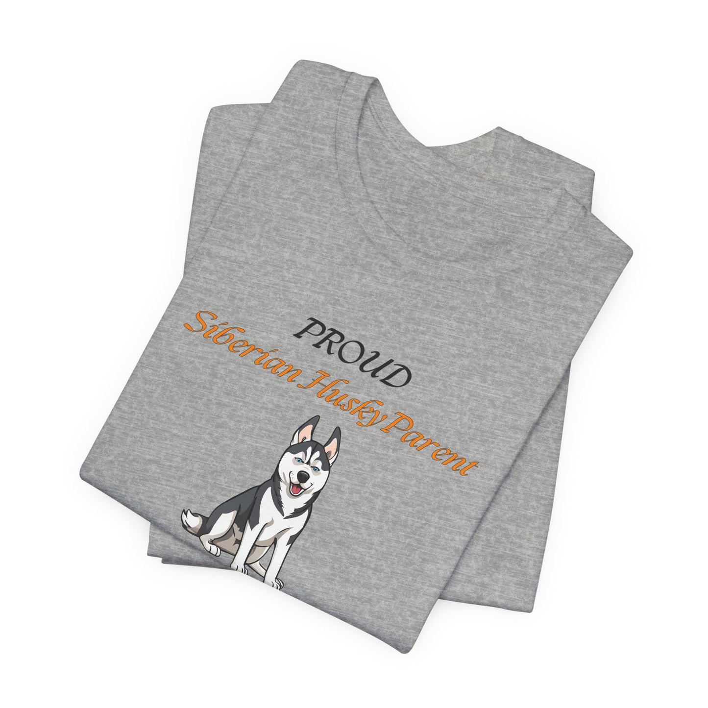 Proud Siberian Husky Parent t-shirt size and fit reference image