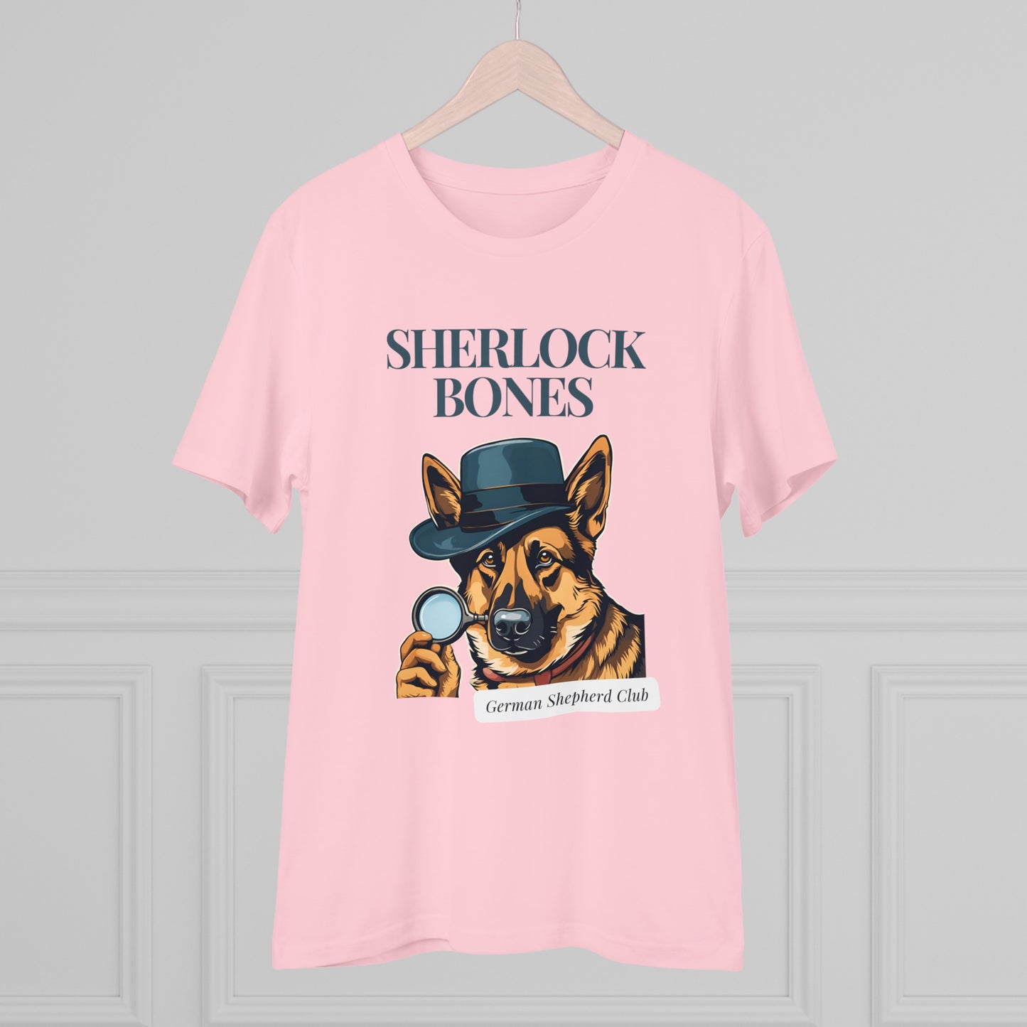 "SHERLOCK BONES" Organic Creator T-shirt - Unisex by Sniffwaggleandwalk™ - Sniff Waggle And Walk