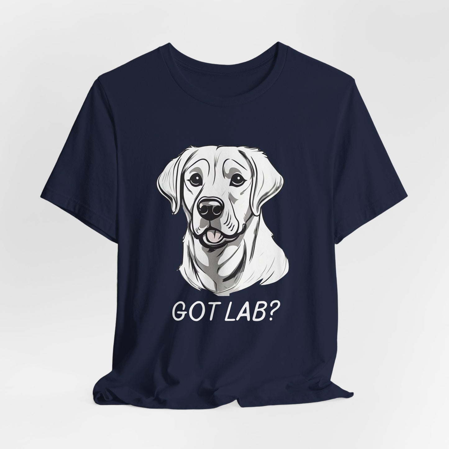 GOT LAB? Labrador slogan t-shirt size and fit reference image