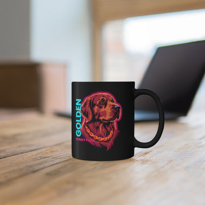 Golden Retriever neon street style coffee mug, dog lover gift