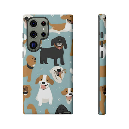 Sniffwagglendwalk™ Multi Dog Design Tough Phone Case. - Sniff Waggle And Walk