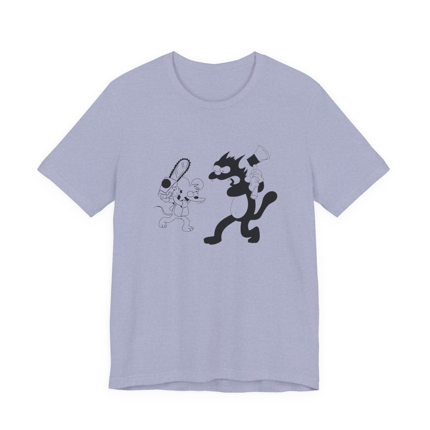 The Itchiest Scratchiest t-shirt in Heather Stone — nostalgic cartoon design, SniffWaggleNWalk™