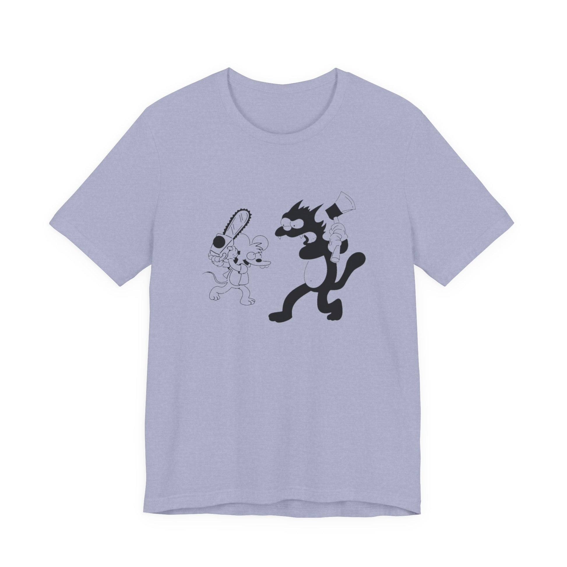 The Itchiest Scratchiest t-shirt in Heather Stone — nostalgic cartoon design, SniffWaggleNWalk™
