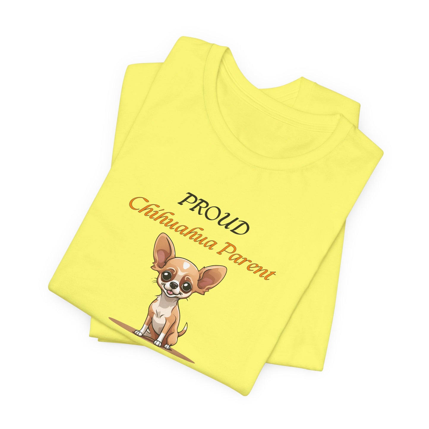Proud Chihuahua Parent t-shirt sleeve and collar detail