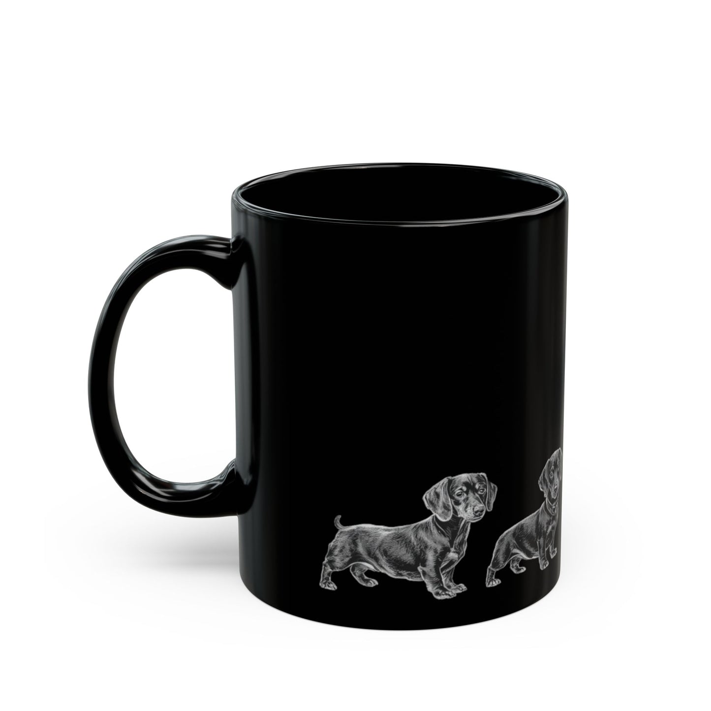 Dachshund  Black Coffee Mug – Cute Wiener Dog Line Art (11oz & 15oz)