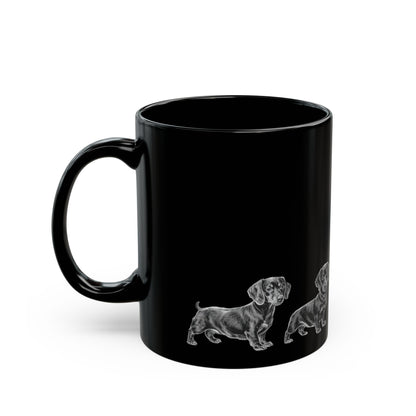 Dachshund mug 11oz and 15oz size comparison