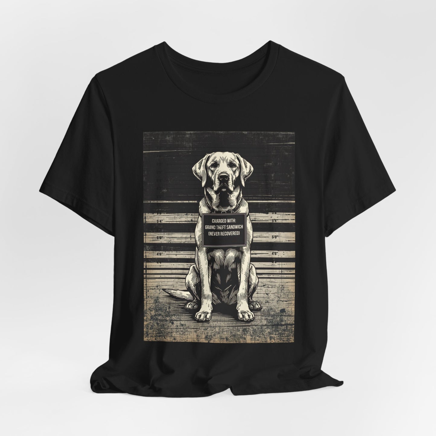 Gift-ready photo of the Labrador True Crime Night Shift tee