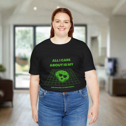 "ALL I CARE ABOUT IS MY DOG"Unisex Jersey Short Sleeve T-shirt by sniffwagglenwalk™ - Sniff Waggle And Walk