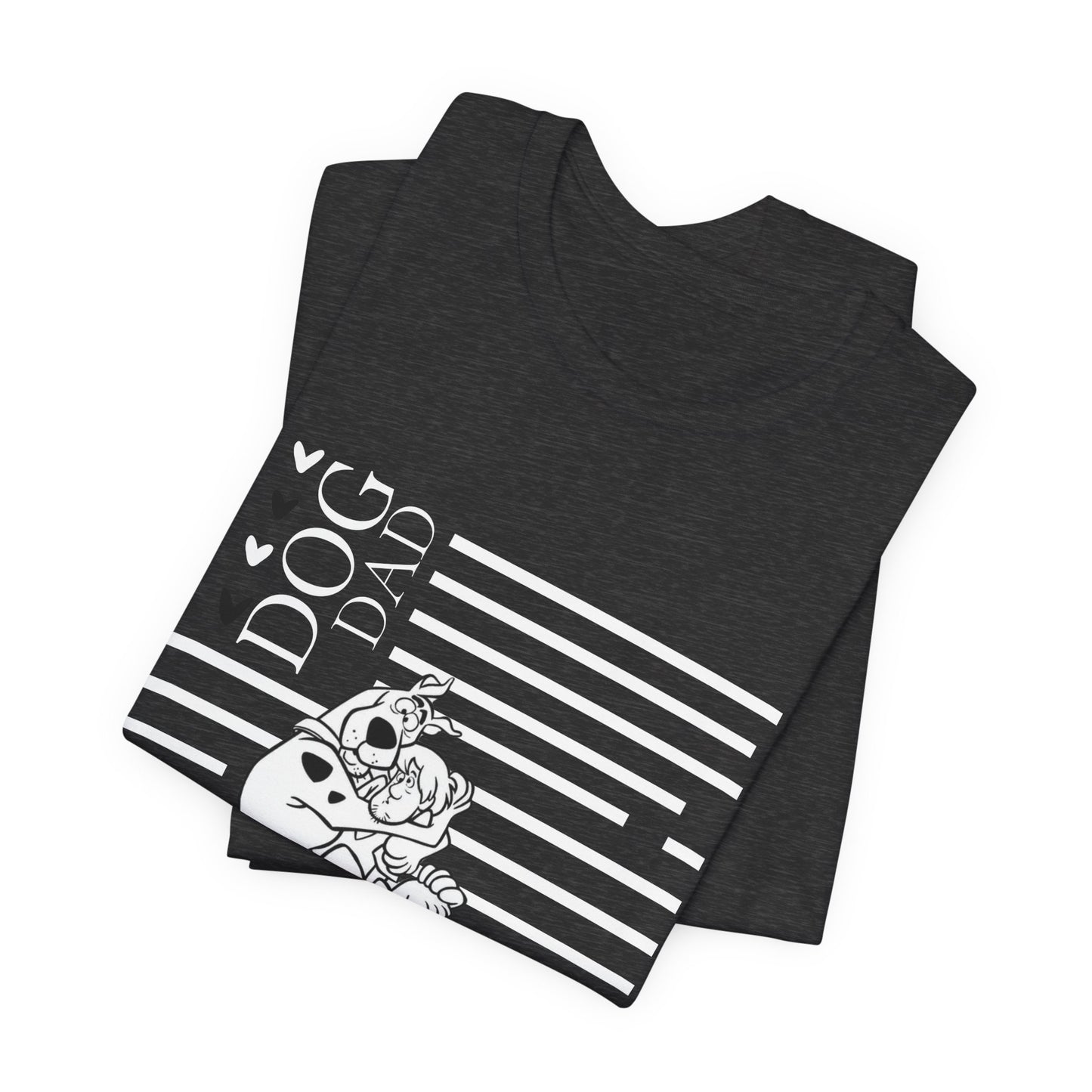 Scooby-Doo Dog Dad T-Shirt heather navy close-up — Bella+Canvas 3001
