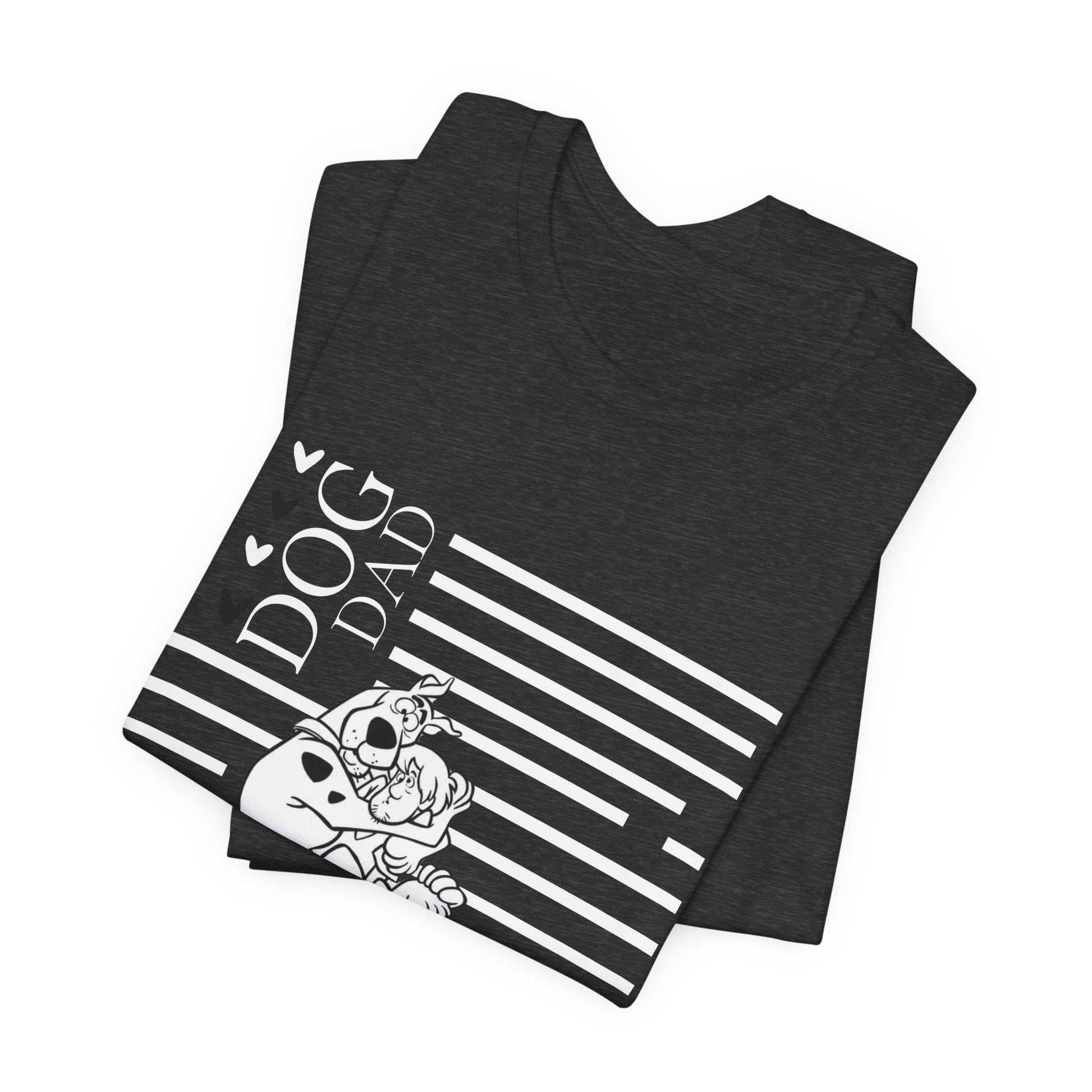 Scooby-Doo Dog Dad T-Shirt heather navy close-up — Bella+Canvas 3001