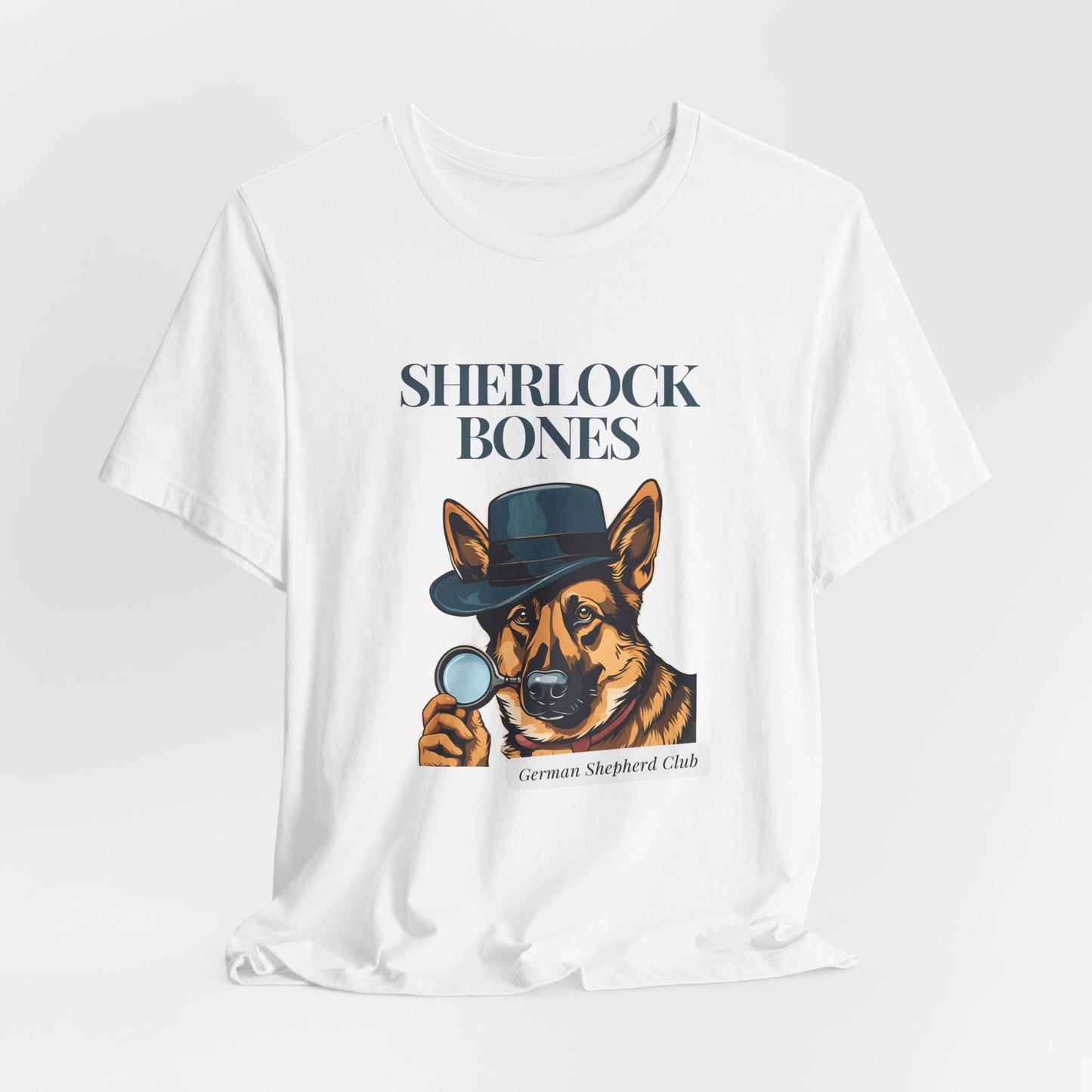 Sherlock Bones Detective Dog T-Shirt — Heather Mauve — worn lifestyle — SniffWaggleNWalk™