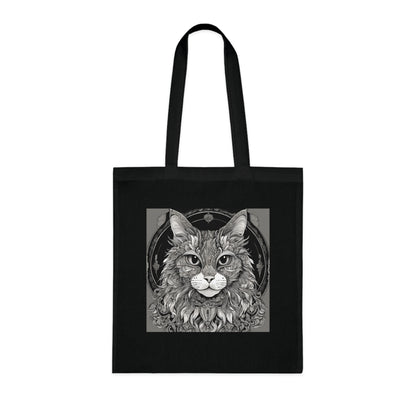 Cat Cotton Tote Bag with Front and Back Design