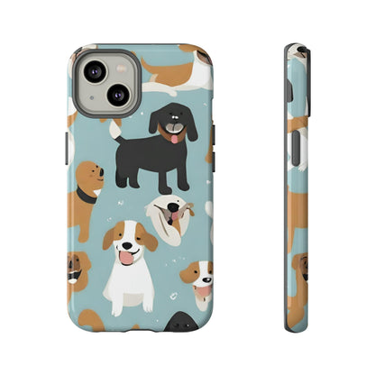 Sniffwagglendwalk™ Multi Dog Design Tough Phone Case. - Sniff Waggle And Walk