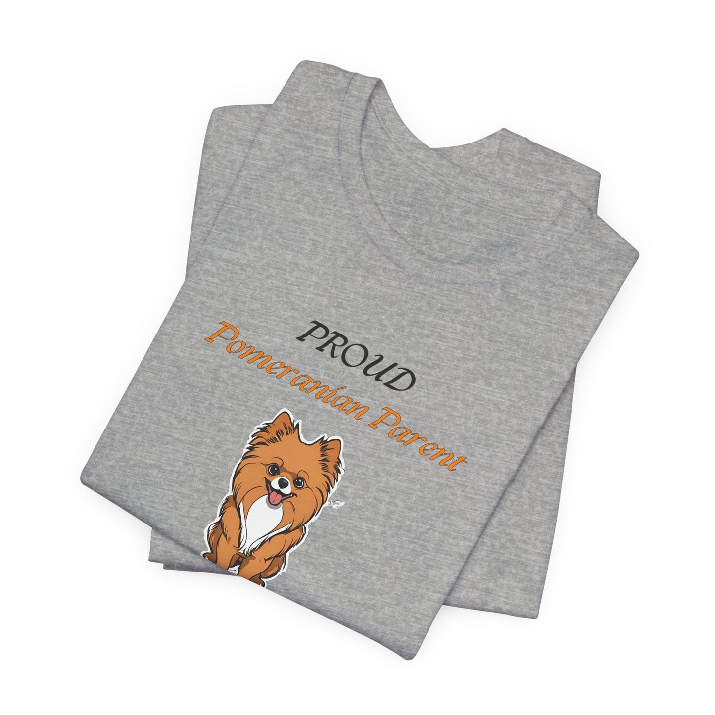 Proud Pomeranian Parent t-shirt Athletic Heather front detail