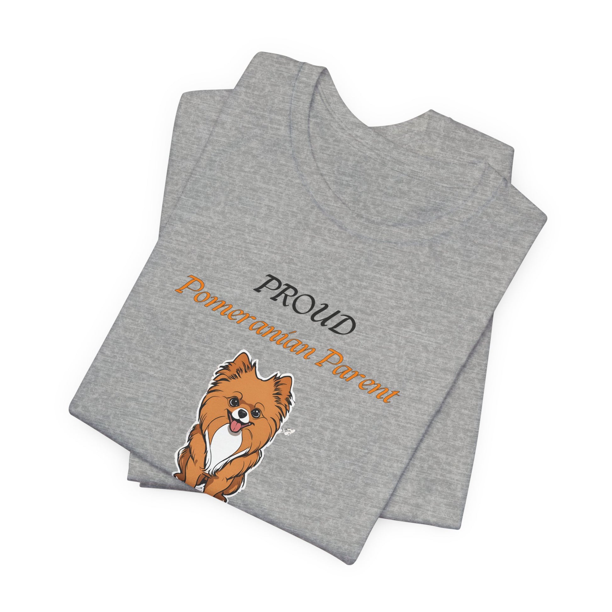 Proud Pomeranian Parent t-shirt Athletic Heather front detail