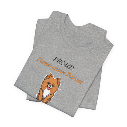 Proud Pomeranian Parent t-shirt Athletic Heather front detail
