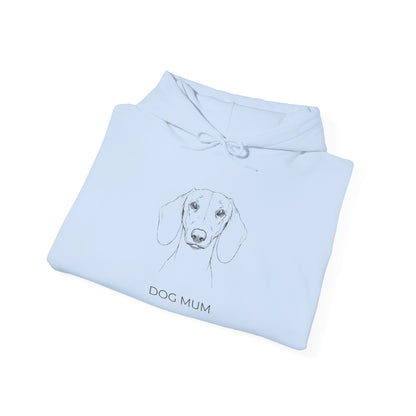 Dachshund Dog Mum Hoodie — Minimalist Line Art Unisex Pullover