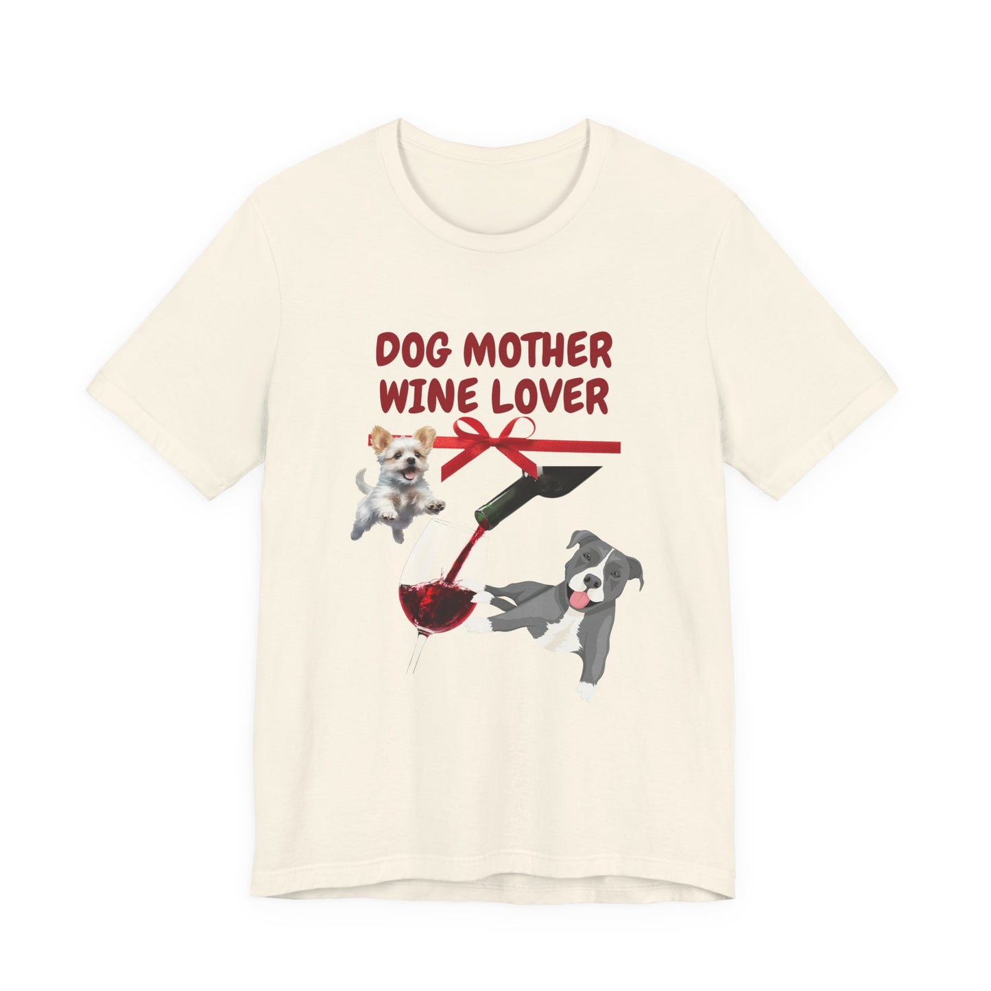 Dog Mother Wine Lover t-shirt in White, front view