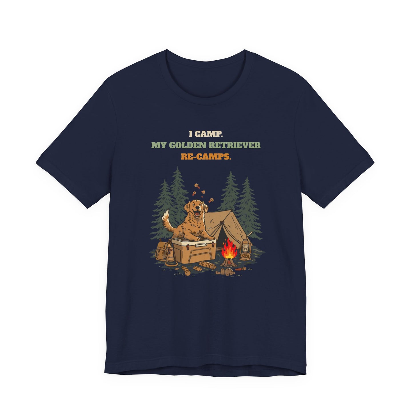 Golden Retriever camping tee lifestyle shot two