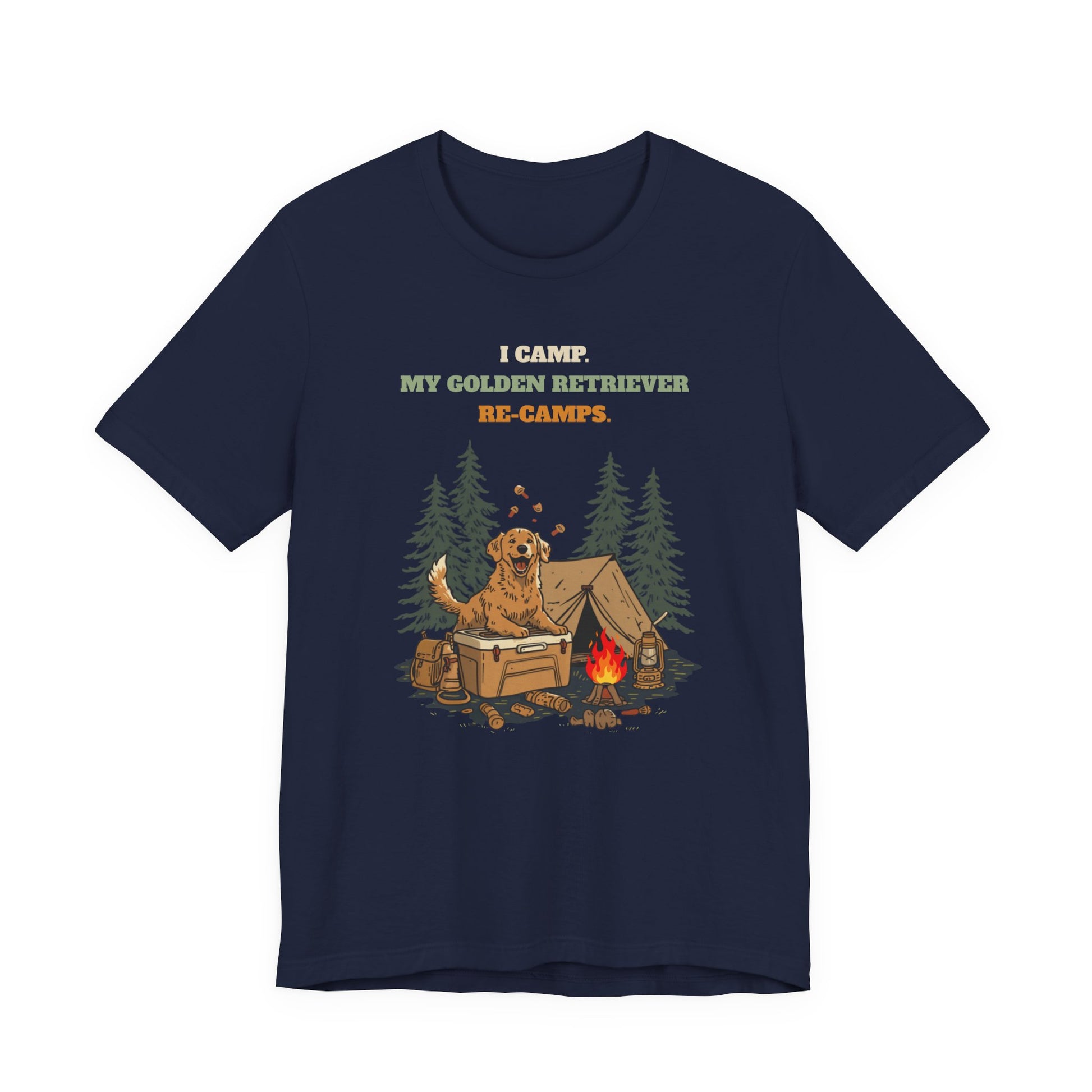 Golden Retriever camping tee lifestyle shot two