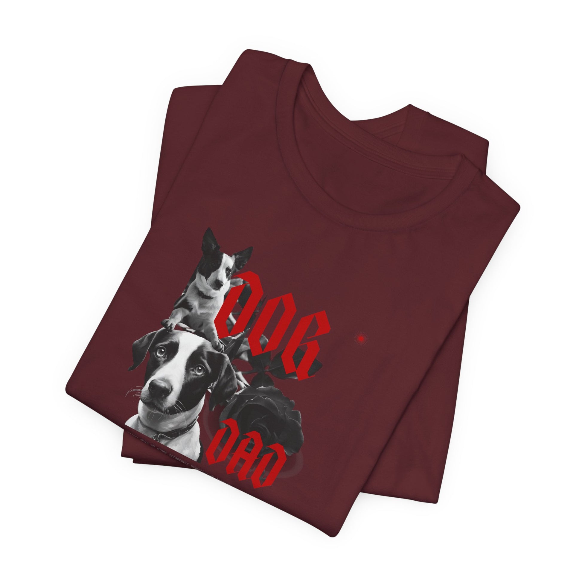 DOG DAD t-shirt size and fit reference image