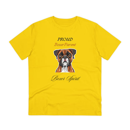 PROUD BOXER PARENT "Boxer Spirit" Soft Dog Themed Organic T-shirt - Unisex - Sniff Waggle And Walk