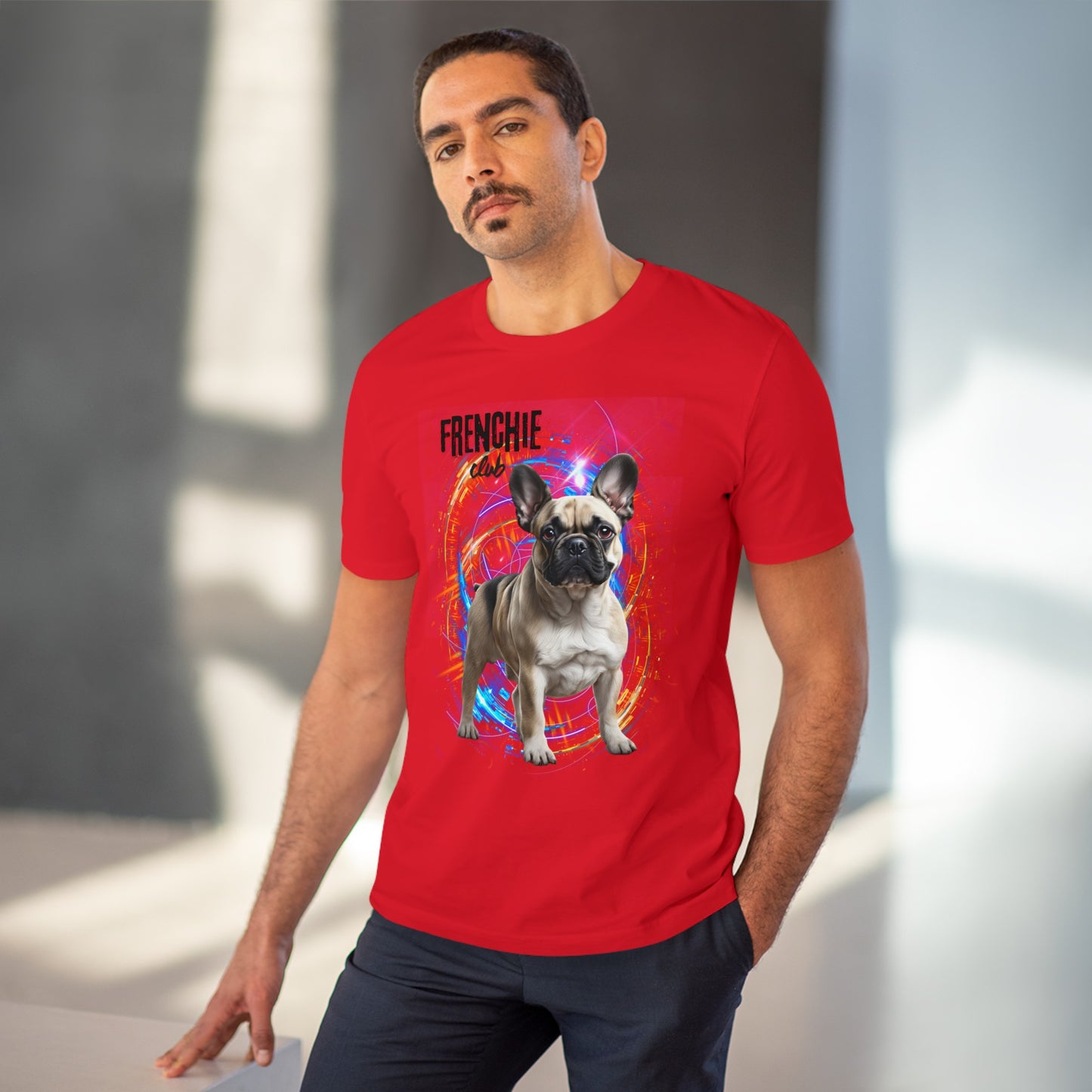 "FRENCHIE CLUB" Organic Creator T-shirt - Unisex by Sniffwaggleandwalk - Sniff Waggle And Walk