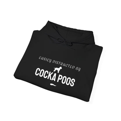 Easily Distracted by Cockapoos black hoodie unisex