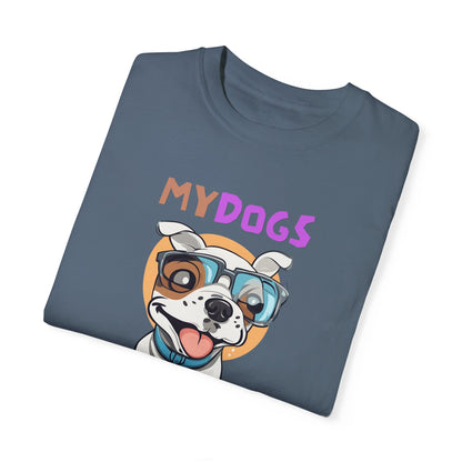 MY DOGS FAMILY FAM Unisex Garment-Dyed T-shirt - Sniff Waggle And Walk