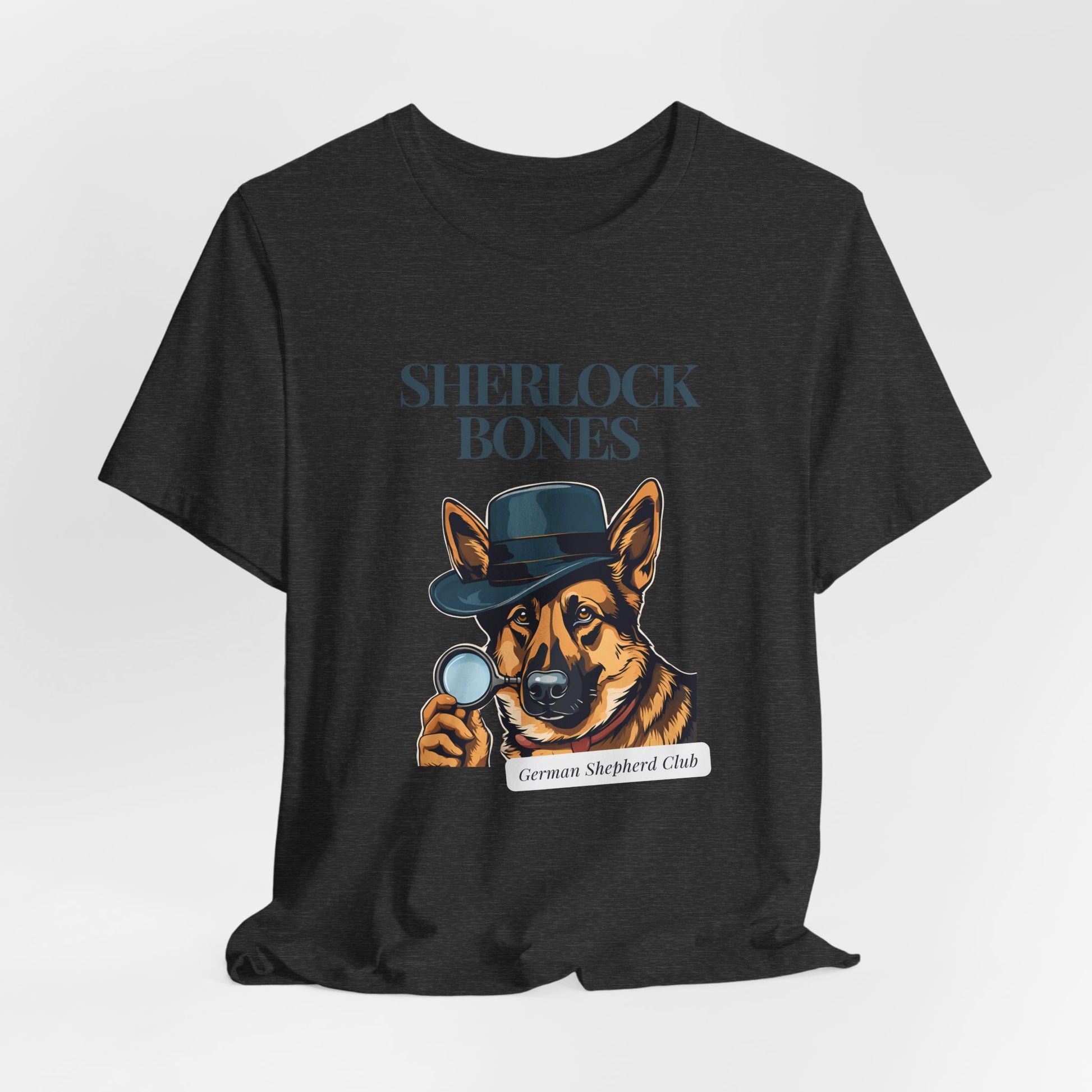 Sherlock Bones Detective Dog T-Shirt — Navy — XS to 5XL — SniffWaggleNWalk™