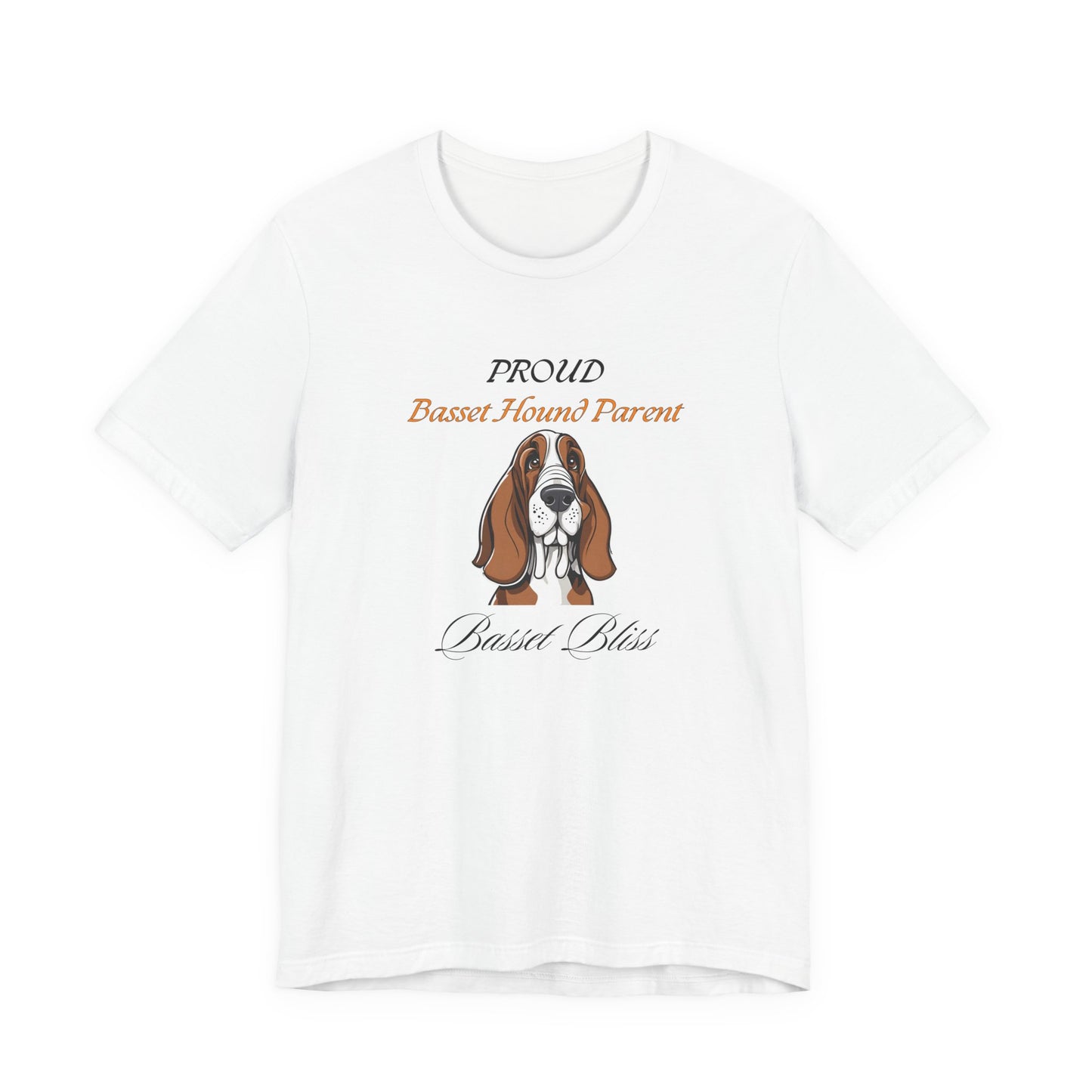 Proud Basset Hound Parent t-shirt in White, flat lay
