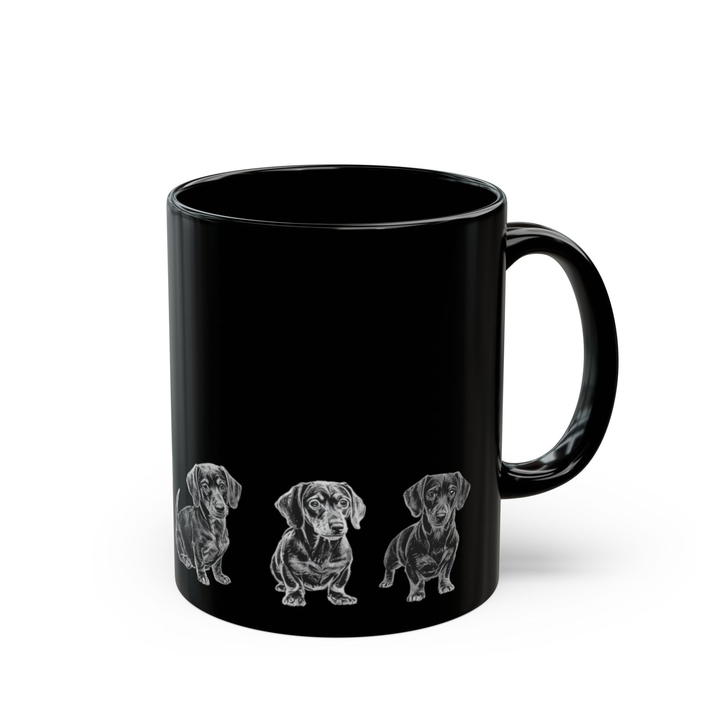 Dachshund  Black Coffee Mug – Cute Wiener Dog Line Art (11oz & 15oz)
