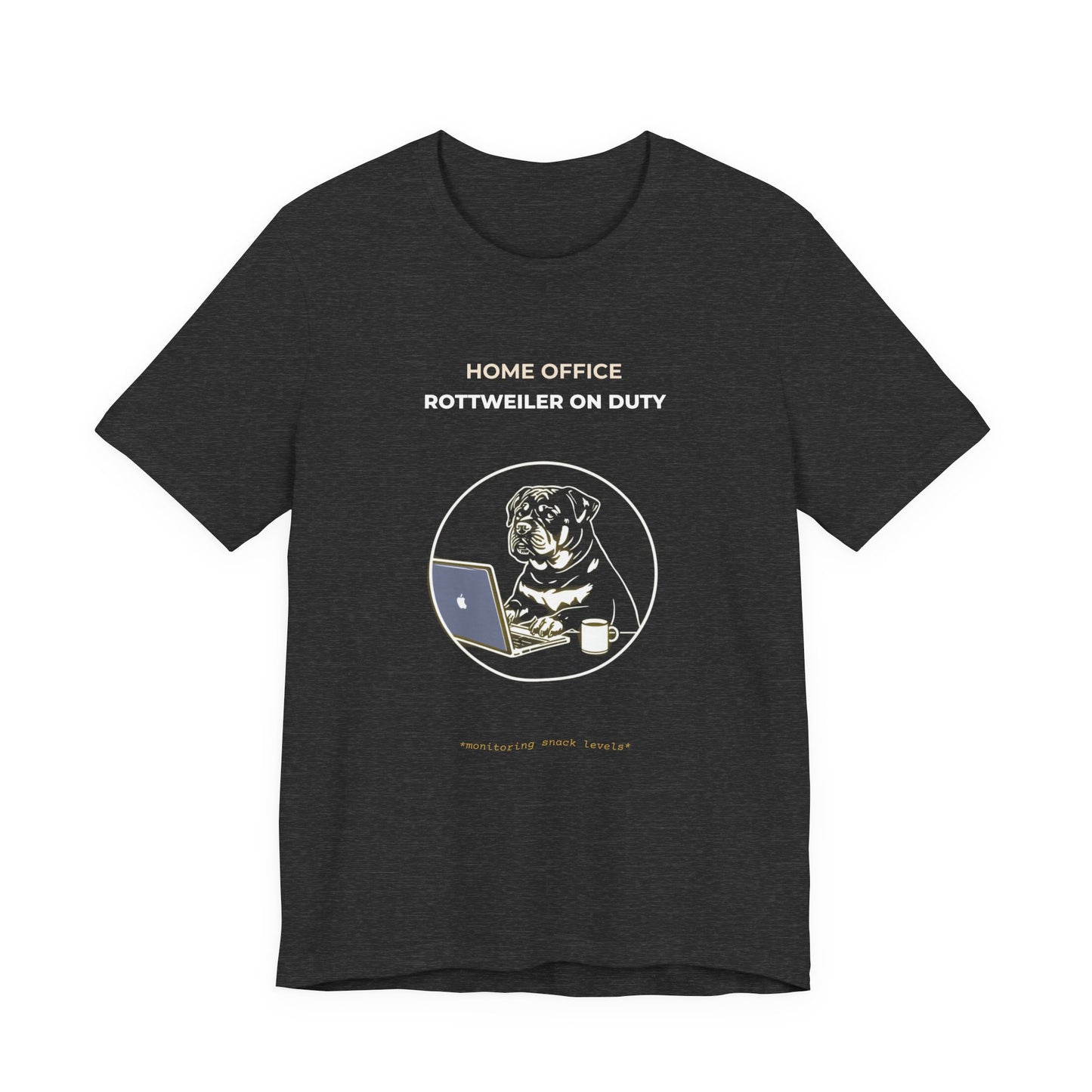 Rottweiler Home Office Tee — "Home Office Rottweiler On Duty" Graphic T‑Shirt