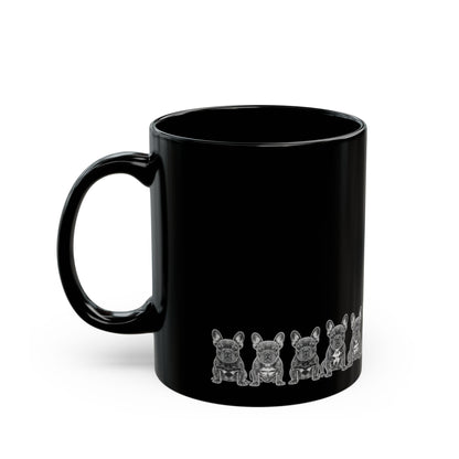 French Bulldog ceramic mug with coffee on a desk