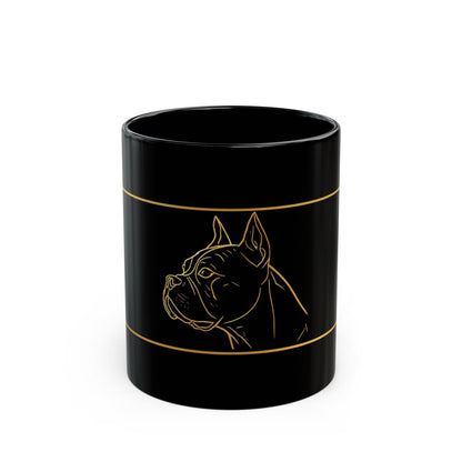 Staffie black ceramic mug — dog lover gift