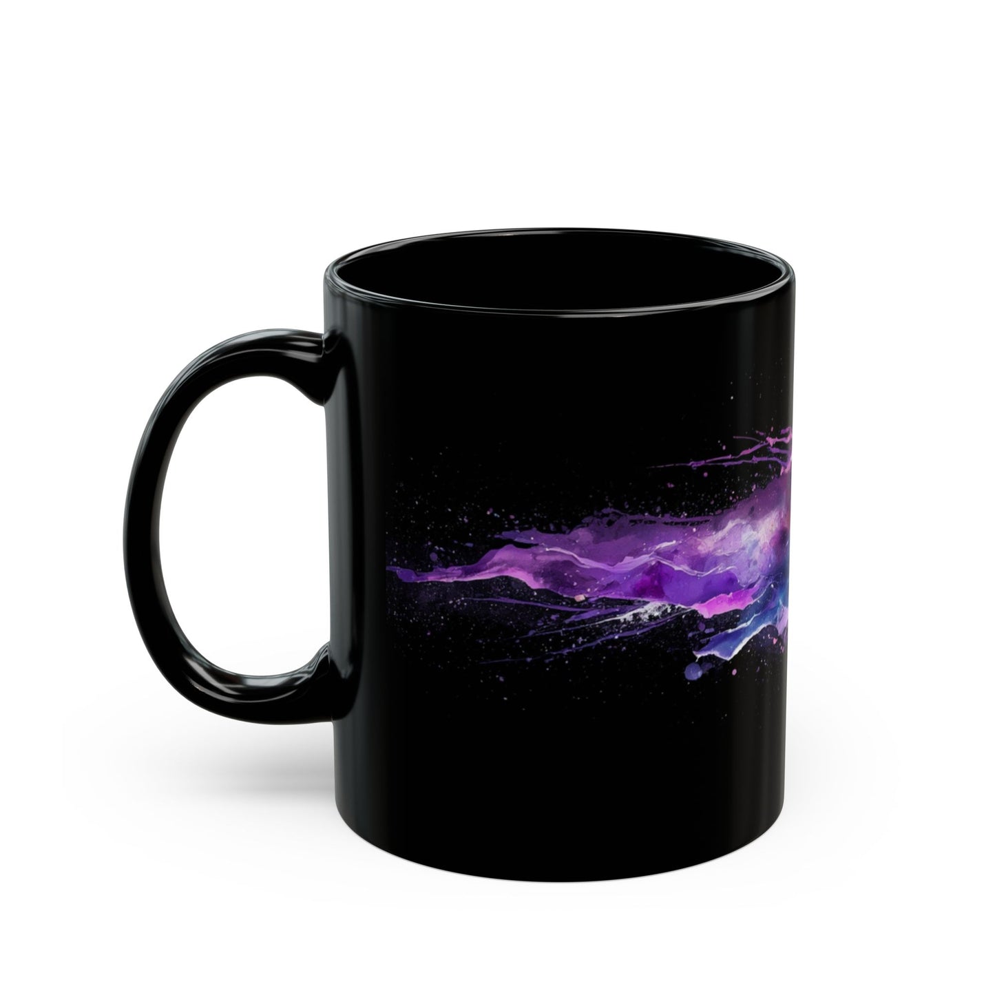 German Shepherd Galaxy Black Mug – Colorful Space Dog Coffee Cup (11oz/15oz)