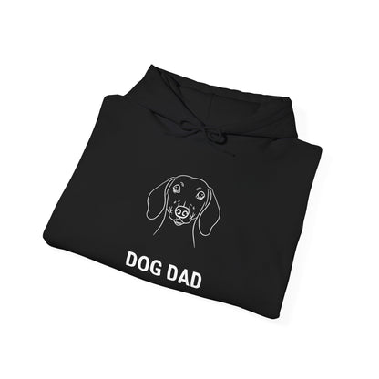 Navy hoodie with white Dachshund Dog Dad design