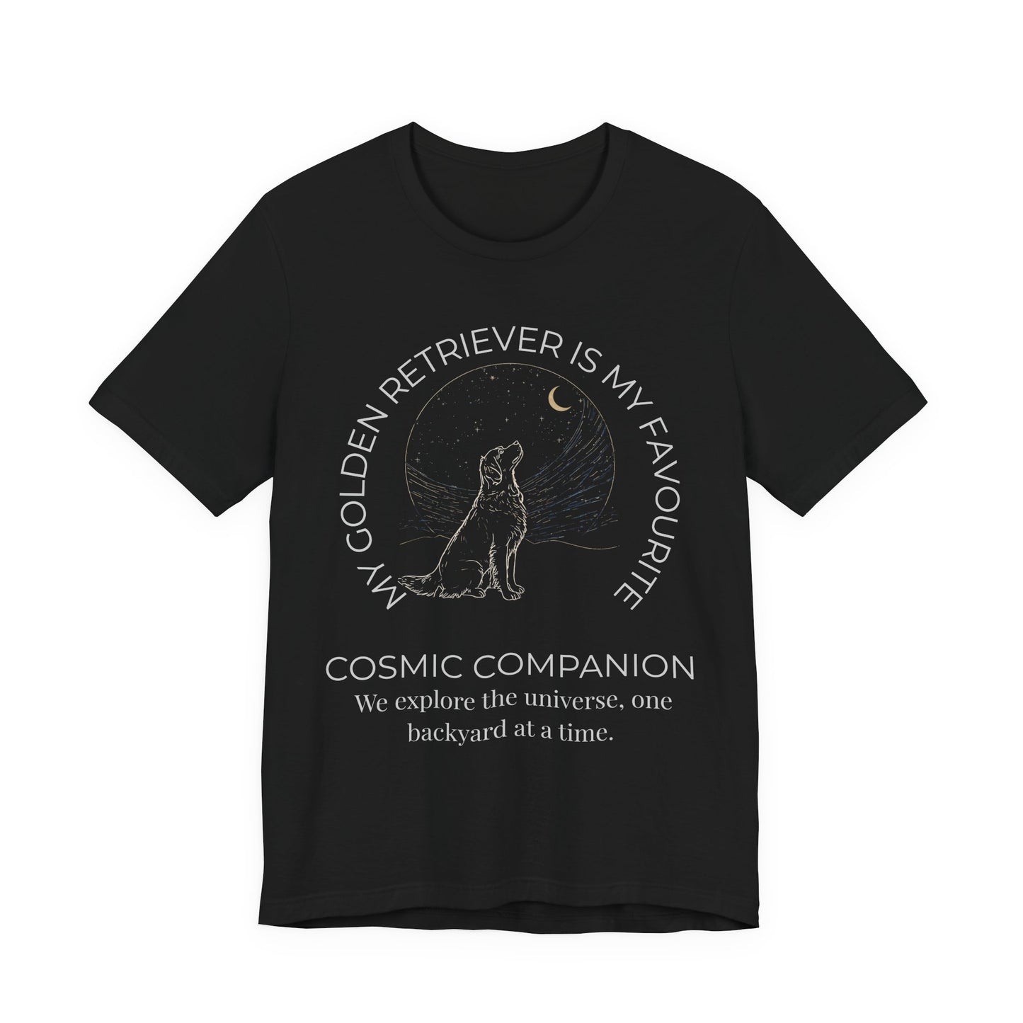 Golden Retriever Cosmic Companion Tee — "My Golden Retriever Is My Favourite" Dog Lover T‑Shirt